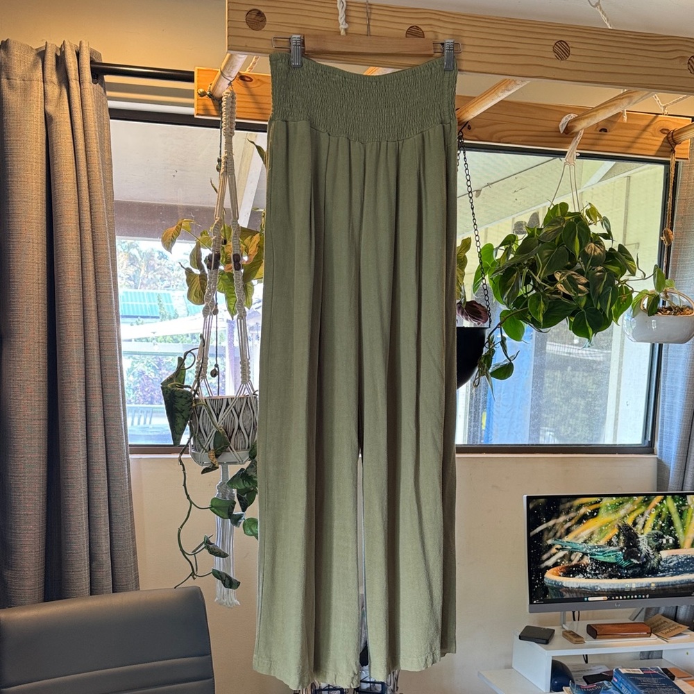 Linen Wide-Leg Pants